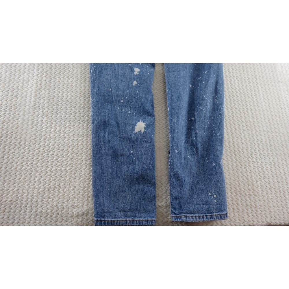 VTG Levi's Size 12 Jeans 550 Classic Relax Taper Distress Destroyed Ripped Blue - Picture 6 of 15